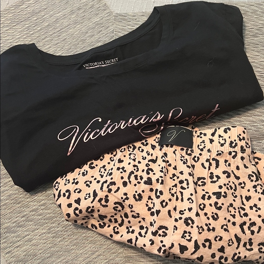💥Women Victoria Secret Short Pajama Set Animal Print Loungewear Sleepwear PJs XL